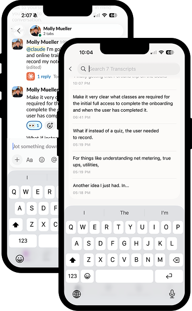 AI note-taking in Slack during the Docebo audit