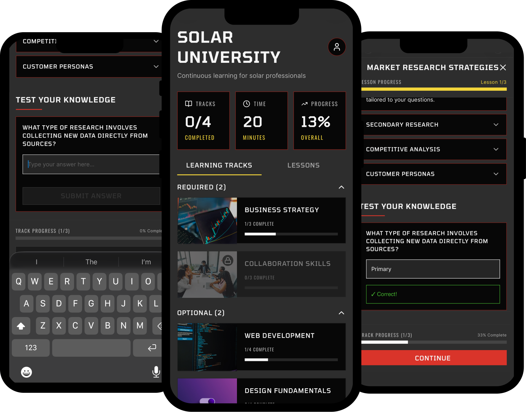 Solar University prototype — mobile view